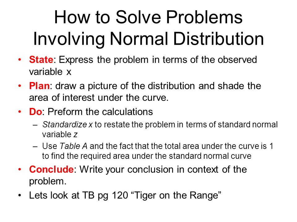 Normal distribution solved problems